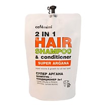 КМ SF Шампунь-кондиционер для волос 2 в 1 СУПЕР АРГАНА супер объём и рост (рефил), 450 мл